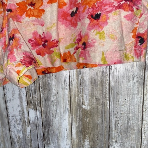 Loft Watercolor Floral Linen Blend Shorts - Picture 3 of 8